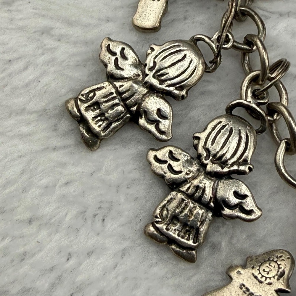 Vintage SJC Charm Bracelet Sundance Silver 925 Family Grandma Angels Women 7.5in